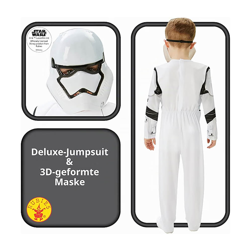 Star Wars: Das Erwachen der Macht - Stormtrooper Deluxe - Kostüm mit Maske - Gr. L (7-8 Jahre) - Rubie's