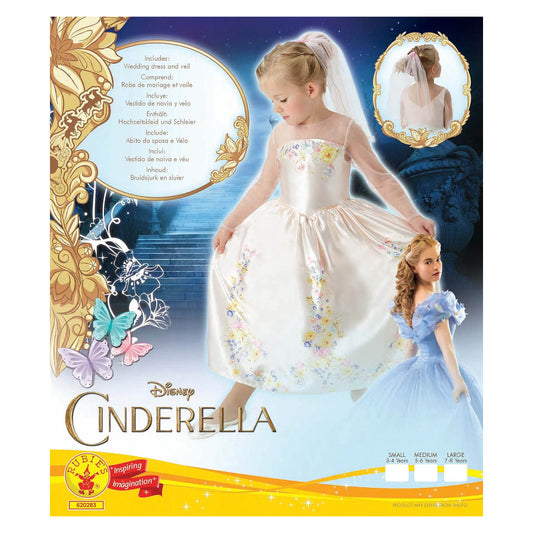 Disney - Cinderella Live Action Movie Wedding Dress - Kostüm mit Schleier - Child M - Rubie's