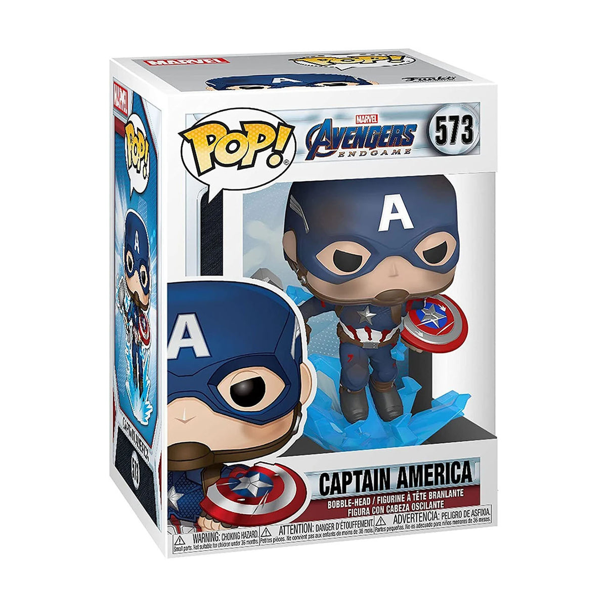 Avengers: Endgame - Captain America mit Mjolnir & Schild - Funko Pop! Vinyl Bobble-Head Figur N° 573 - 9,5cm - Funko