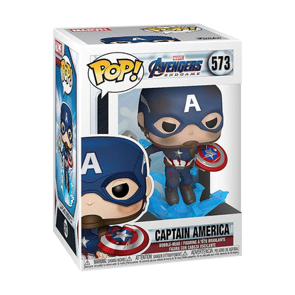 Avengers: Endgame - Captain America mit Mjolnir & Schild - Funko Pop! Vinyl Bobble-Head Figur N° 573 - 9,5cm - Funko