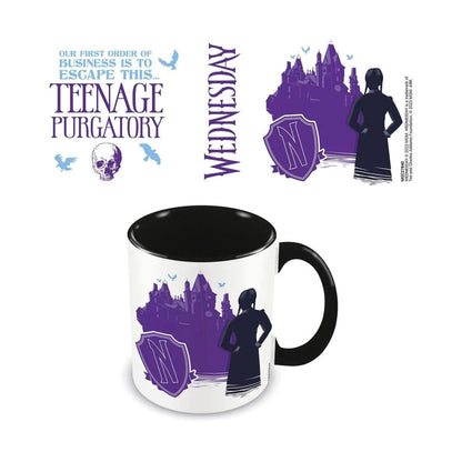 Wednesday - Teenage Purgatory - Keramiktasse mit schwarzer Innenseite - 315ml - Pyramid International