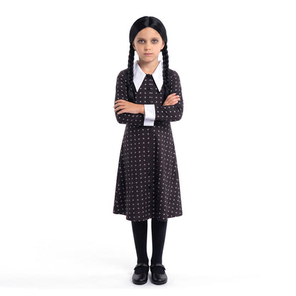 Wednesday - Wednesday Addams - Kinderkostüm Kleid mit Halskette - Gr. 128–152 - CoolChange