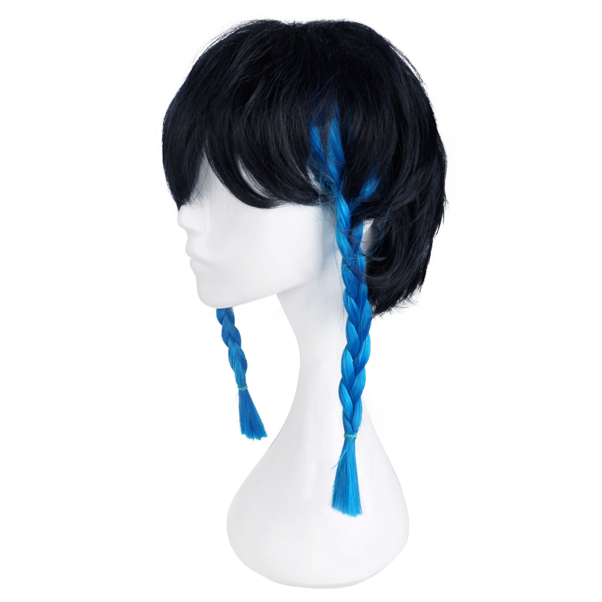 Genshin Impact - Venti - Cosplay Wig Black-Blue with Braids - 36 cm - CosplayStudio