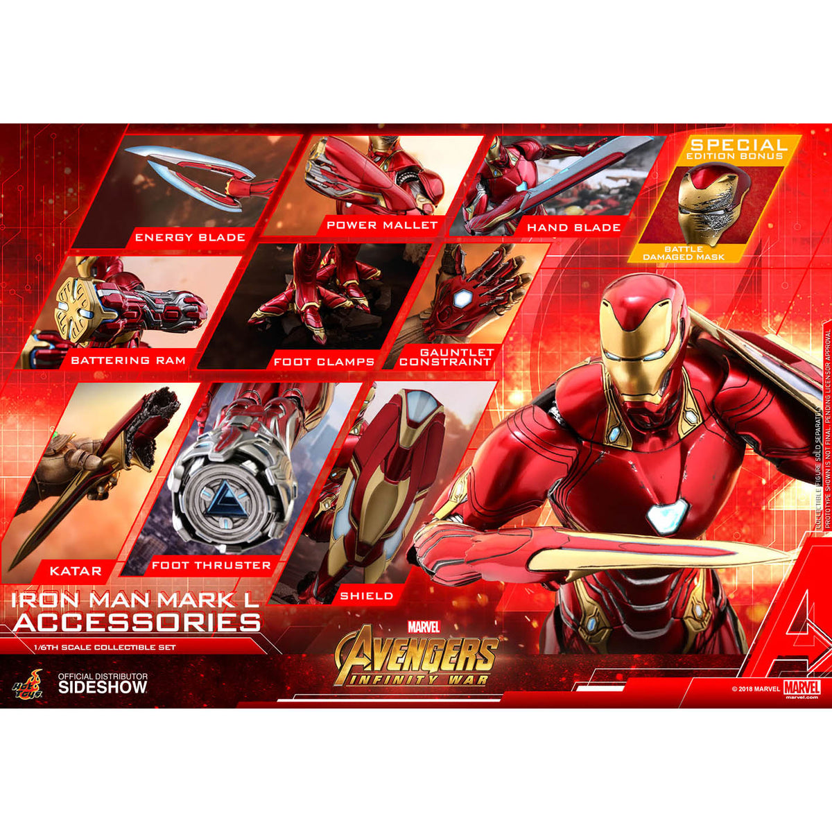 Avengers: Infinity War - Iron Man Mark L - Zubehör-Set 1:6 - Hot Toys