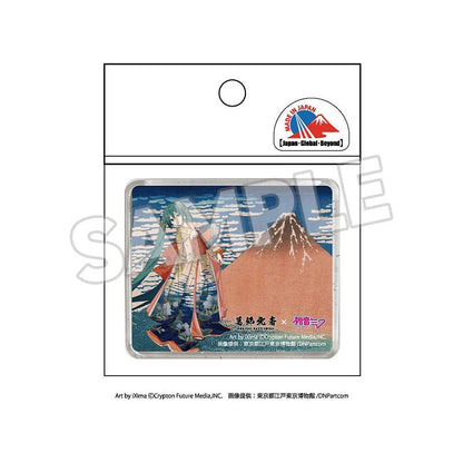 Hatsune Miku x Hokusai - Roter Fuji - Acryl-Magnet - 9,5 x 8 cm - Presence