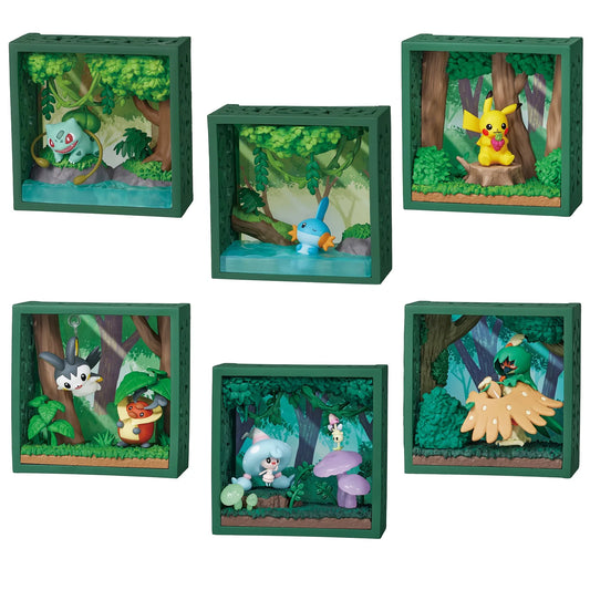 Re-ment Pokémon-Rahmen, Deep Green Forest, 1 Box -(6)