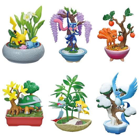 Re-ment Pokemon Poketto Bonsai 3 - mit beweglichen Jahreszeiten - 6er Box(6)