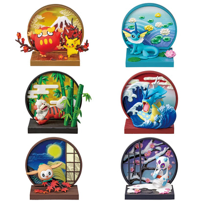 Re-ment Japanisches Pokémon-Fenster Wanomado, 6er Box-(1)
