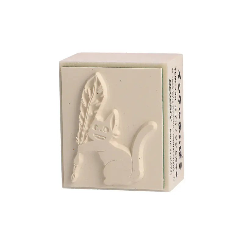 Kiki's Delivery Service - Jiji with Quill - Wooden Stamp - 3.5 x 3 cm - Beverly