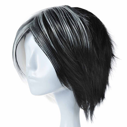 Cosplay Perücke im Monokuma Look für Danganronpa Fans, Schwarz - Weiß