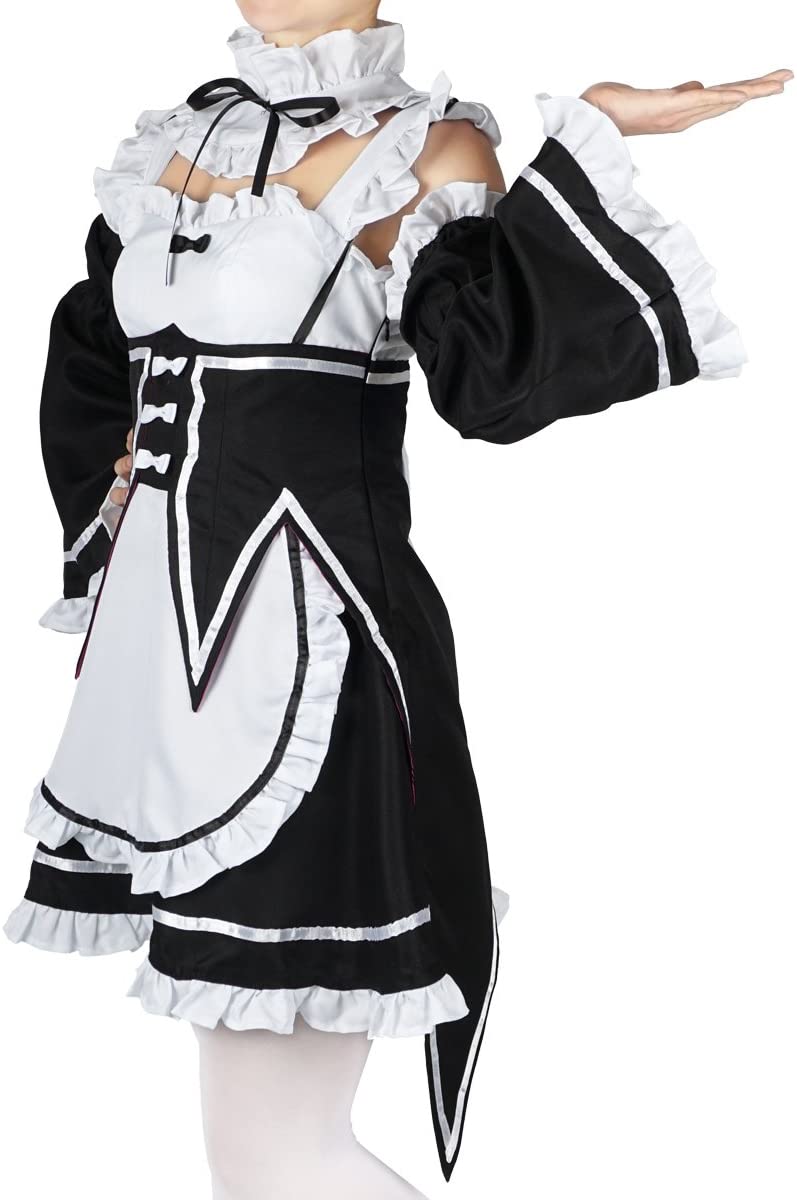 Maid Uniform von Ram & Rem, Dienstmädchen Cosplay Kostüm für Re: Zero Fans, Größen: S - L