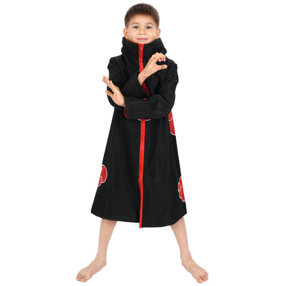 Akatsuki Mantel für Kinder, Itachi Cosplay Kostüm, Größen: 130, 140, 150