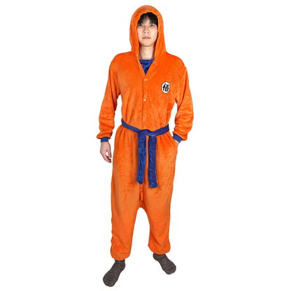 Son Goku Kigurumi, Orangener Pyjama mit "Go" Schriftzeichen, Größen: M - L
