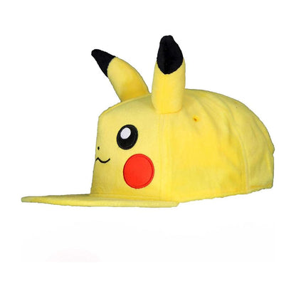 Pikachu Plüsch-Snapback mit Ohren, Pokémon Kappe - Difuzed