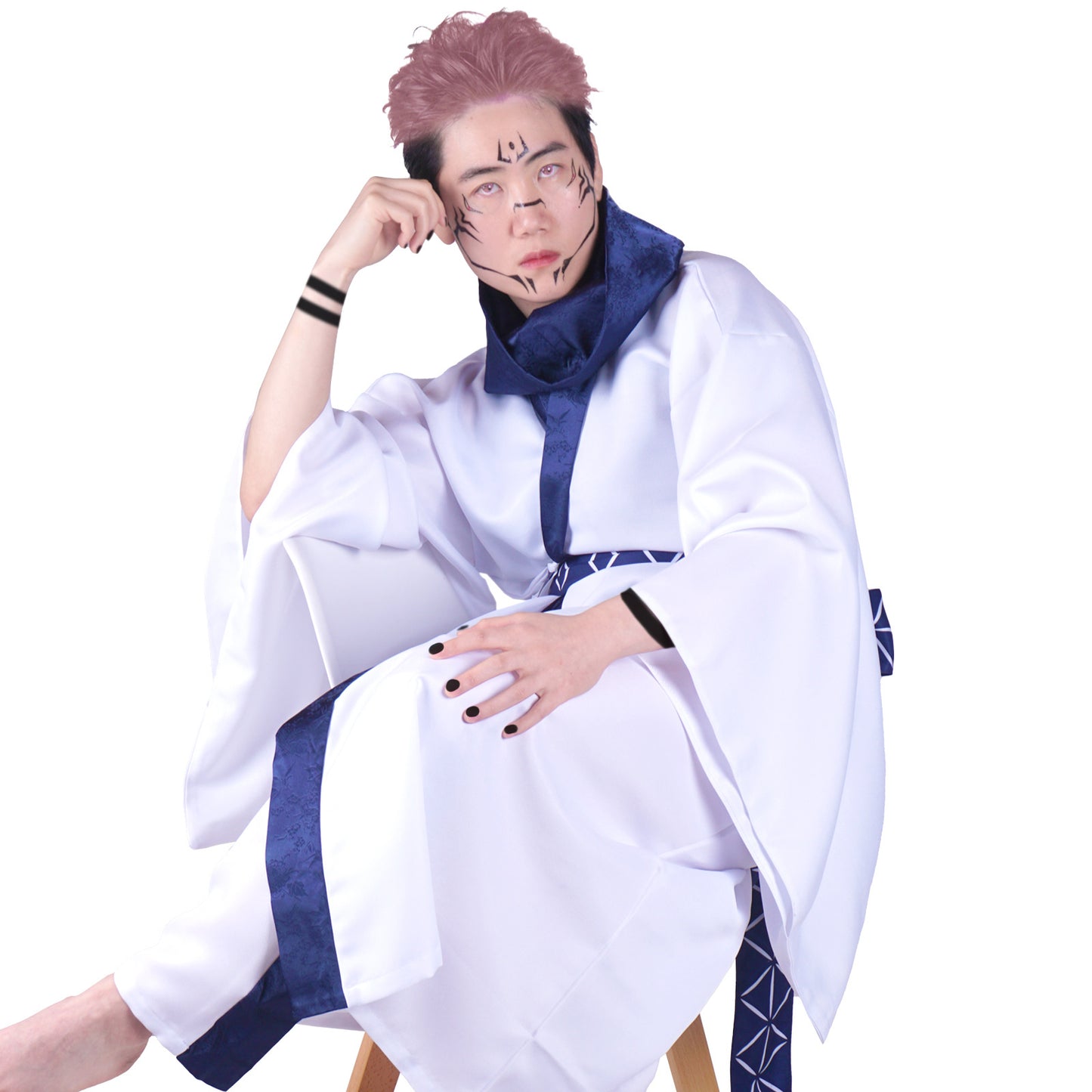 Kimono von Ryomen Sukunai, Cosplay Kostüm für Jujutsu Kaisen Fans, Mit Gesichtstattoo, Größen: S - XL