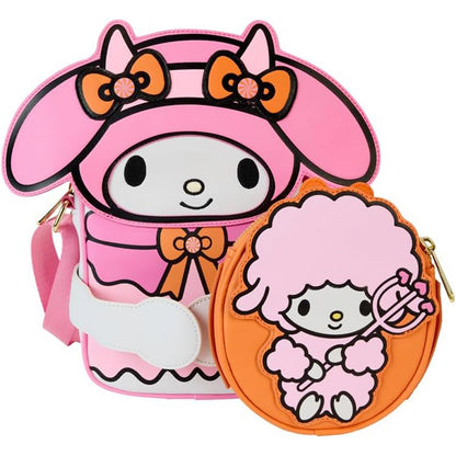 Loungefly Sanrio - My Melody Devil Umhängetasche, mit kleiner Kürbislaternentasche, Crossbuddies