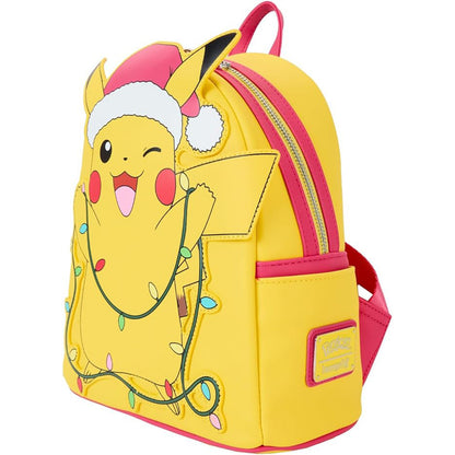 Loungefly Pokemon - Pikachu Mini-Rucksack, Weihnachten, Lichterkette, 1. Generation, leuchtend
