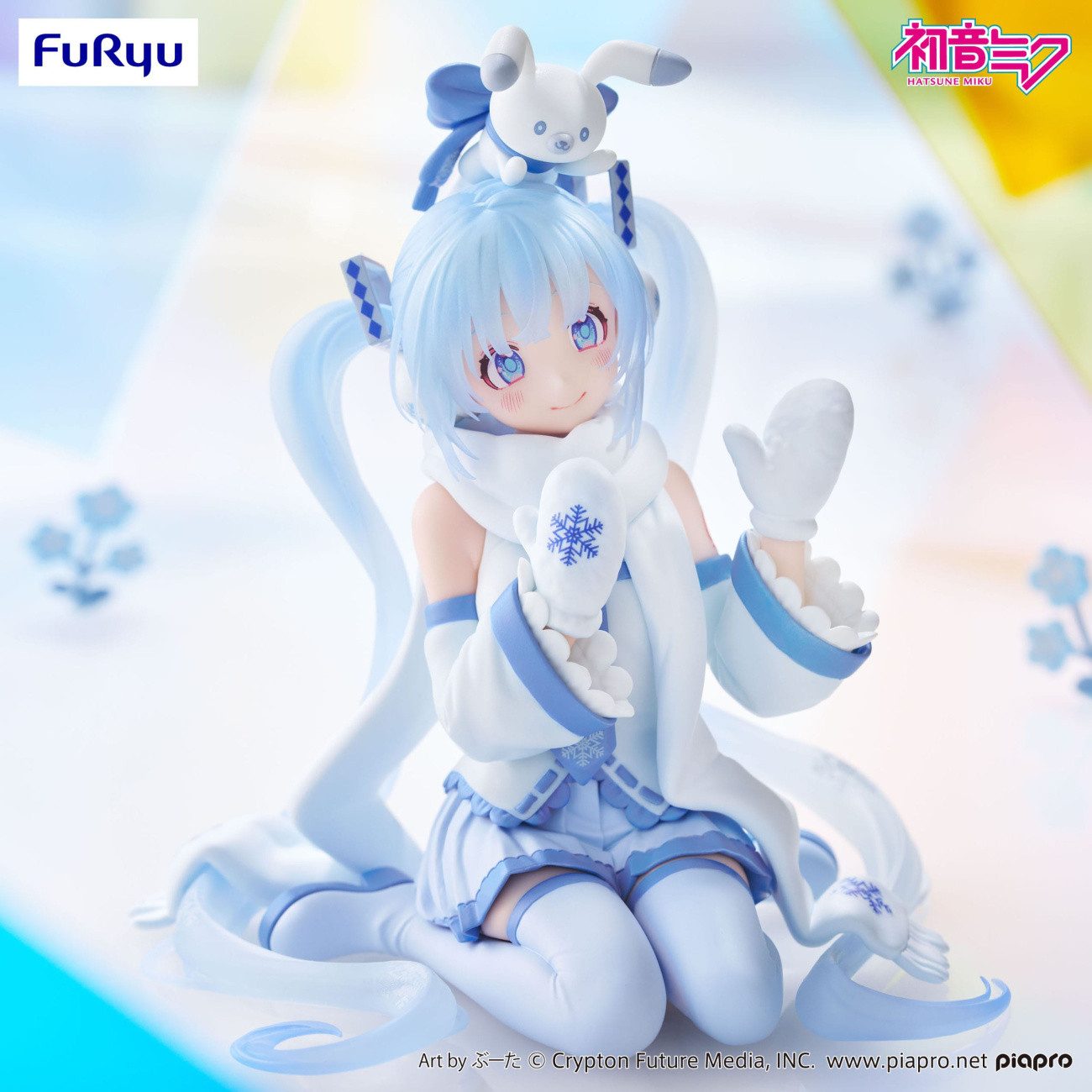 Vocaloid - Hatsune Miku Noodle Stopper Figur - 10cm - FuRyu (Snow Miku Sky Town 10th Anniversary Ver.)