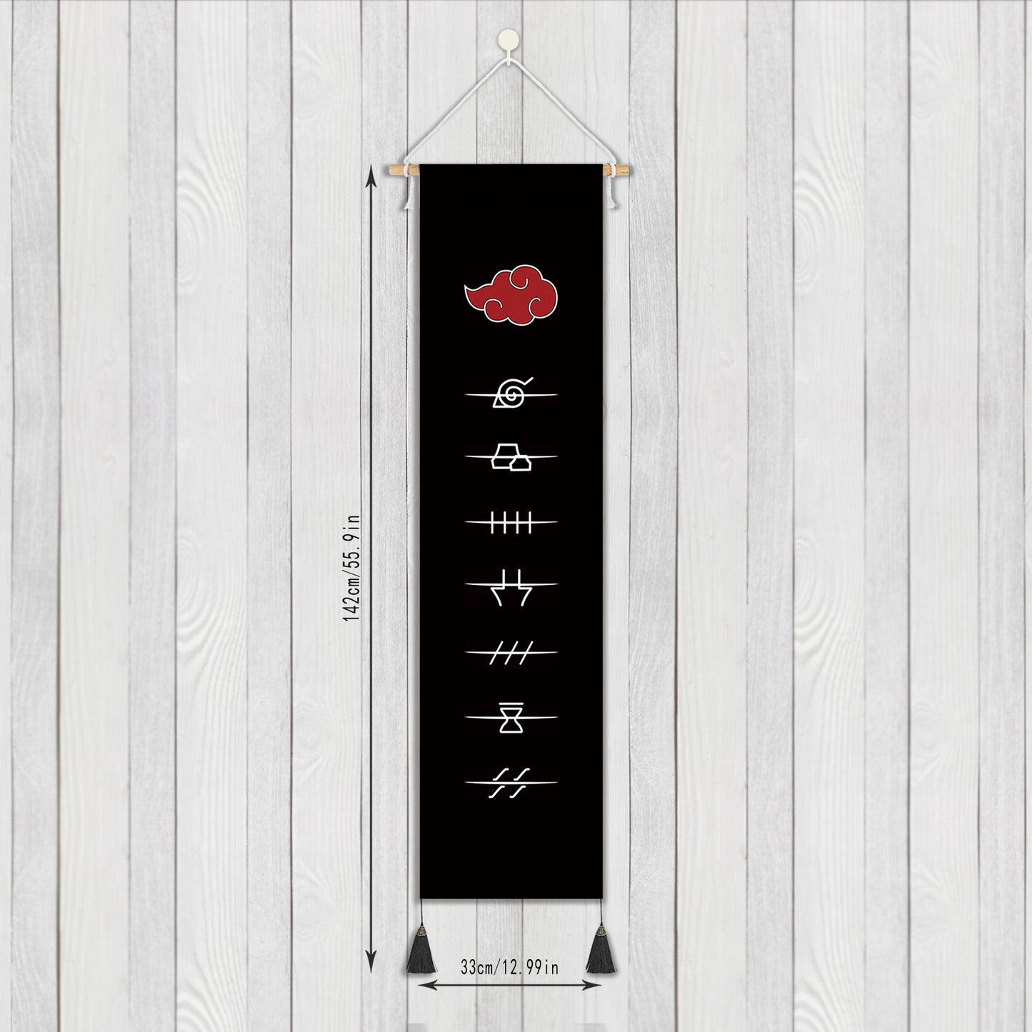 Naruto Shippuden - Akatsuki Rollbild - Kakemono Stoffwallscroll - 142x33cm