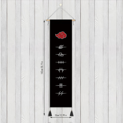 Naruto Shippuden - Akatsuki Rollbild - Kakemono Stoffwallscroll - 142x33cm