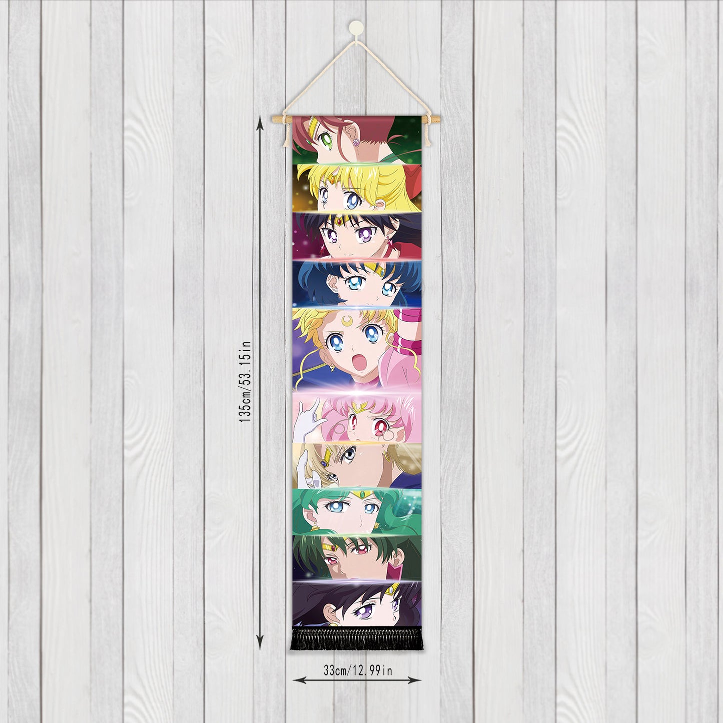 Sailor Moon Crystal - Sailor Krieger Augen - Stoff Rollbild - 135x33cm