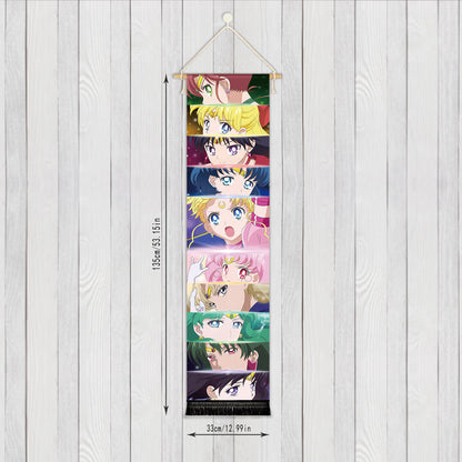 Sailor Moon Crystal - Sailor Krieger Augen - Stoff Rollbild - 135x33cm
