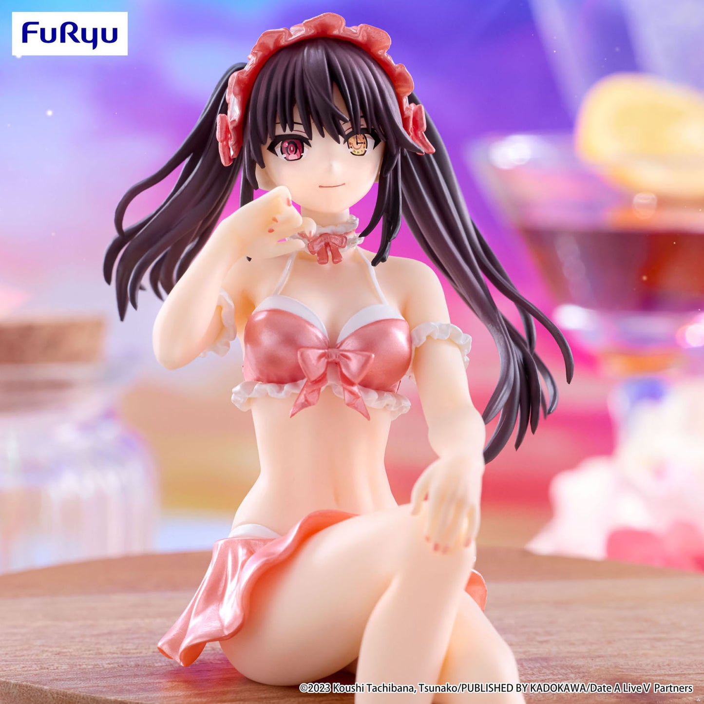Date A Live V - Kurumi Tokisaki - Noodle Stopper Figur (Swimsuit Pastel Red Color Ver.) - 15cm - FuRyu