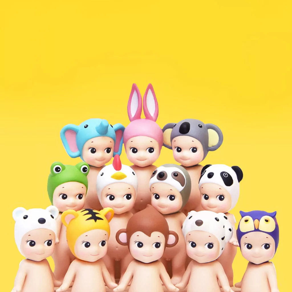 Sonny Angel Sammelfigur mit Tierkopfbedeckung | Blind Box Animal Series | 8 cm