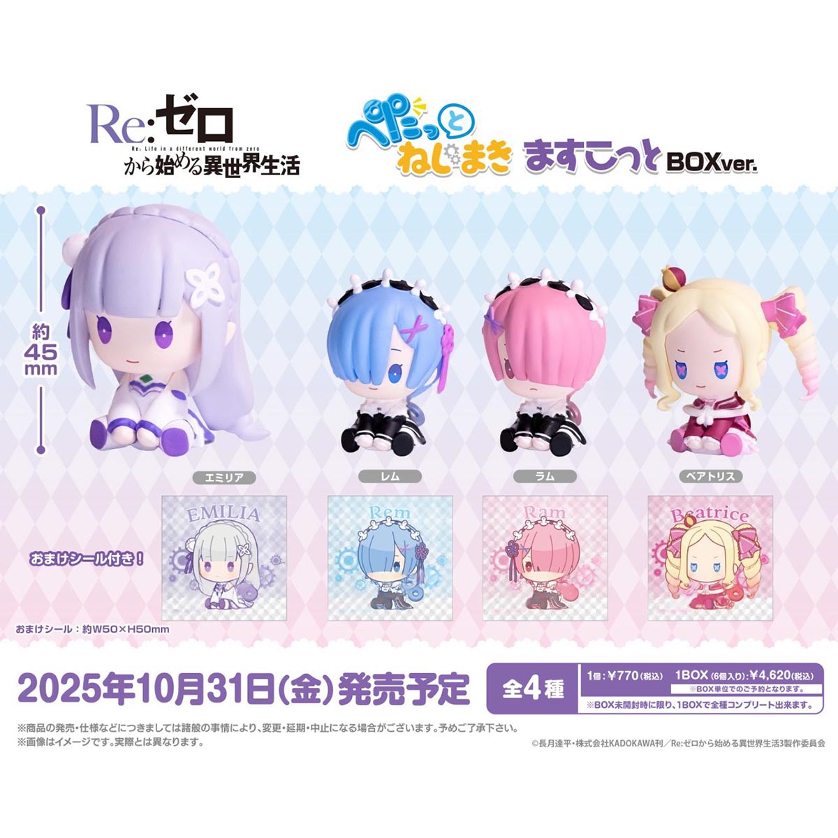 Re:Zero - Starting Life in Another World - Petatto Clockwork - Mini-Figur (Blind Box) - Einzelbox - 4,5 cm - Bushiroad Creative