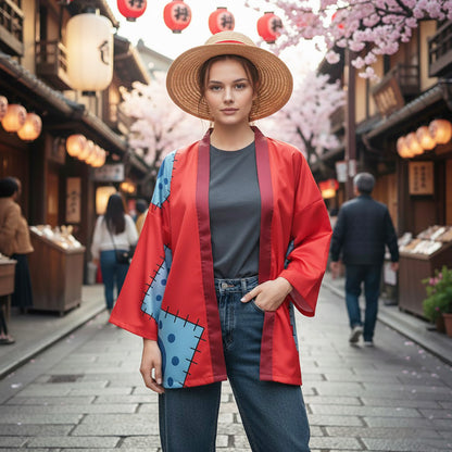 One Piece - Monkey D. Ruffy Haori Kimono-Jacke (Wano Kuni Arc) - Größen wählbar