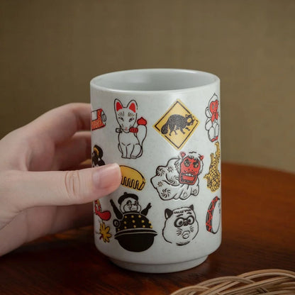 Pom Poko - Japanische Keramik Tee-Tasse (Yunomi) - 10,5cm - Benelic