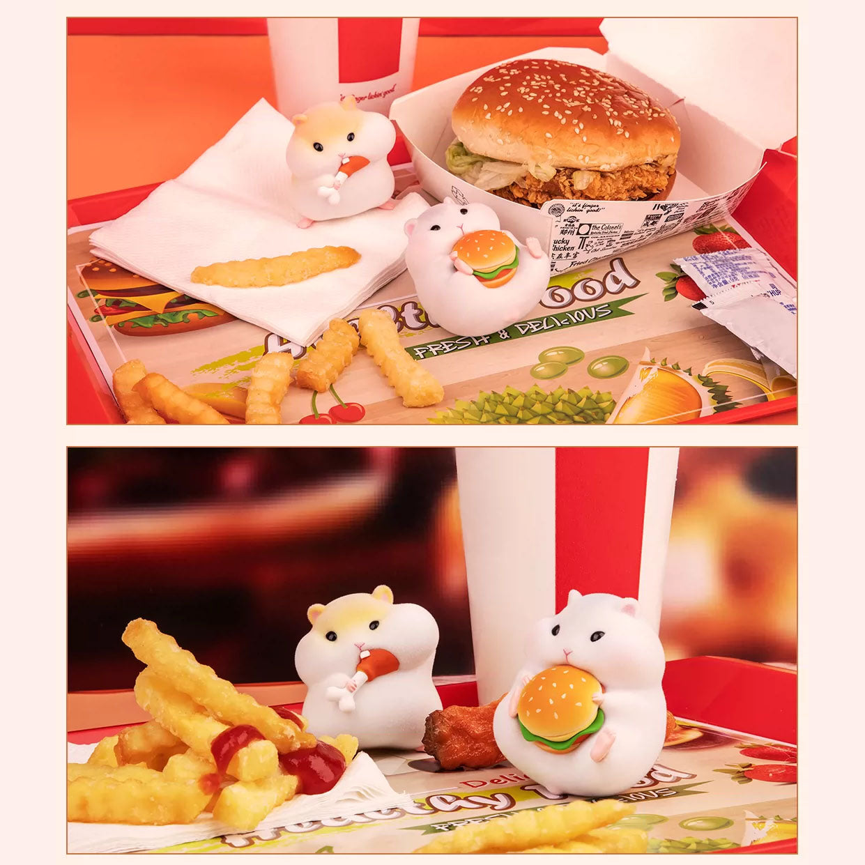 Clarke the Hamster - Foodie-Serie - Beflockte Sammelfigur - Blindbox - Einzelbox - ca. 7cm