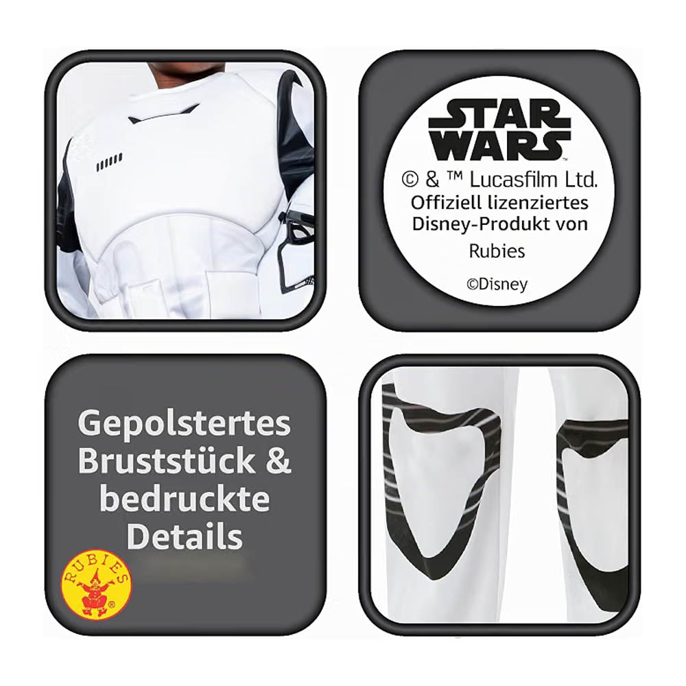 Star Wars: Das Erwachen der Macht - Stormtrooper Deluxe - Kostüm mit Maske - Gr. L (7-8 Jahre) - Rubie's