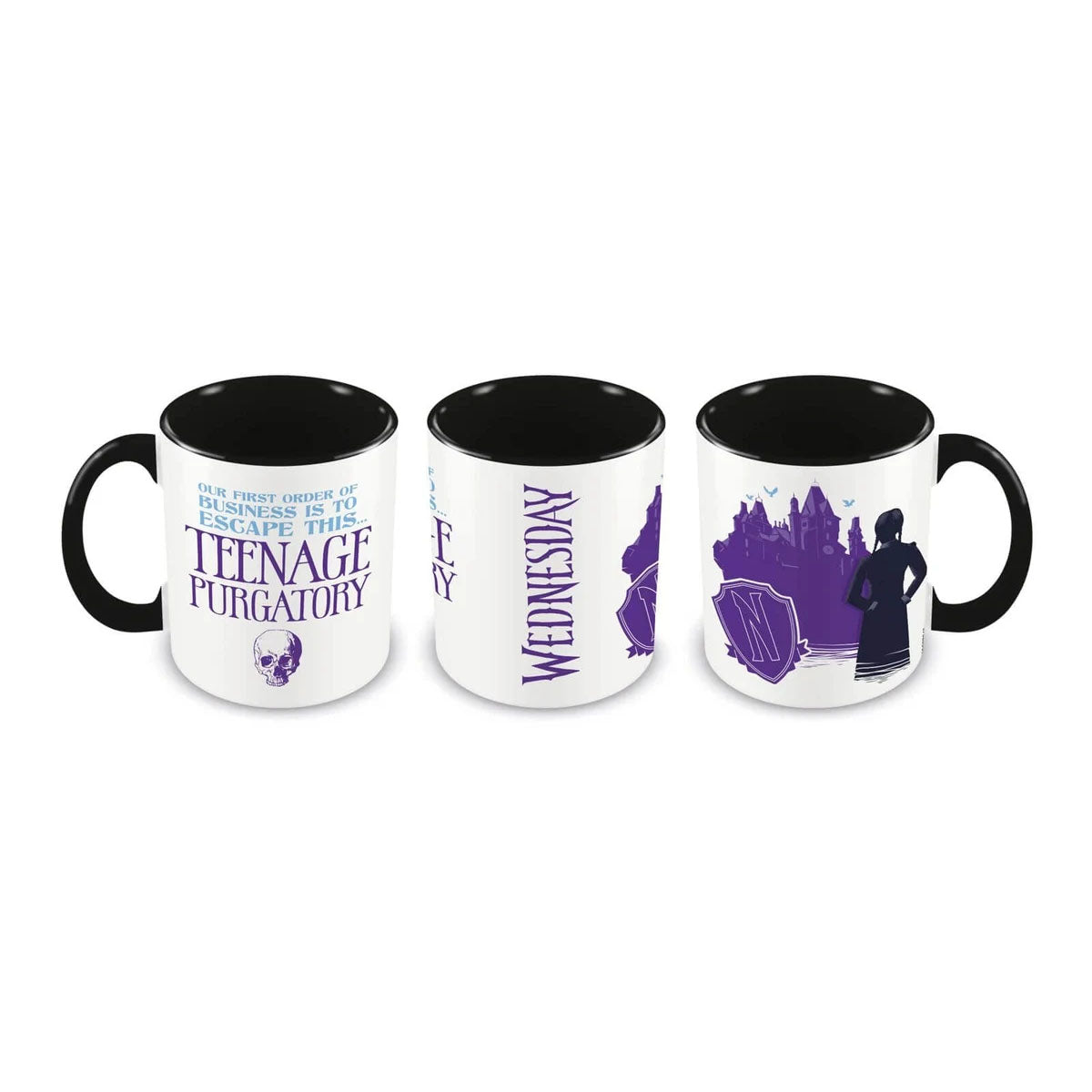 Wednesday - Teenage Purgatory - Keramiktasse mit schwarzer Innenseite - 315ml - Pyramid International