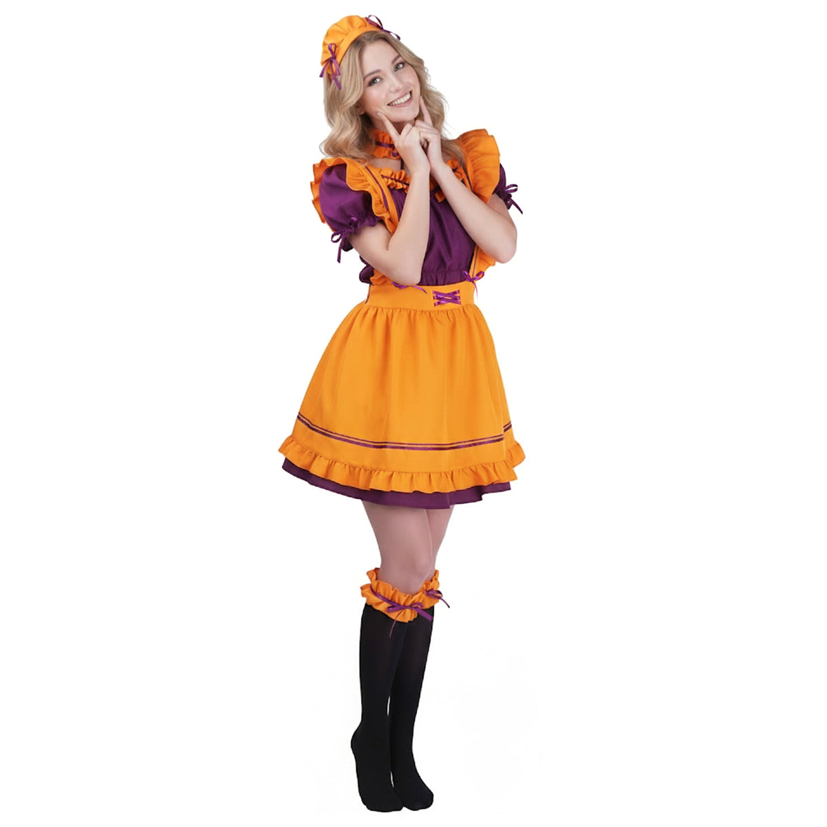 Halloween - Maid Kostüm Kürbis mit Fledermäusen - Damen Gr. S–L - CoolChange