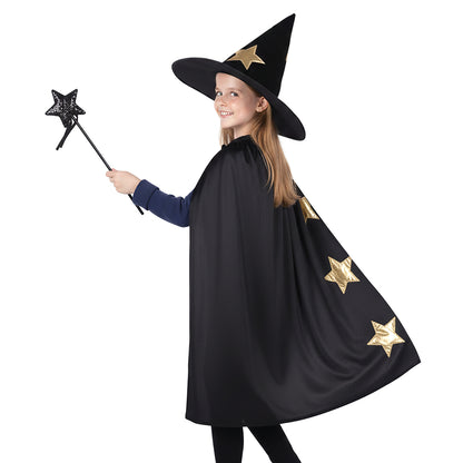 Wizard - Kids' Costume Set with Cape, Hat and Wand - Ages 6–14 - CoolChange