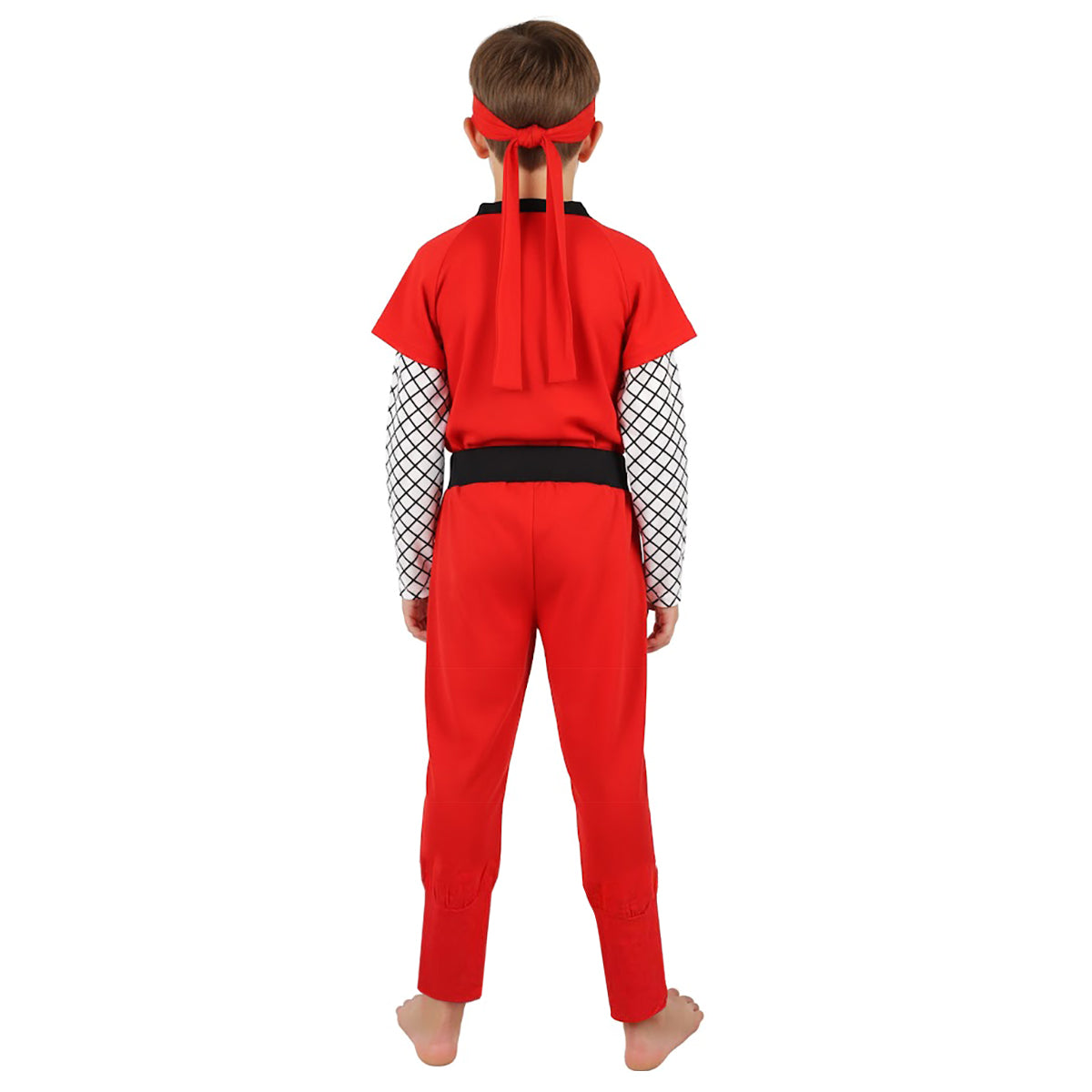 Ninja - Kinderkostüm Rot mit Stirnband - Größen 110–122 - CoolChange
