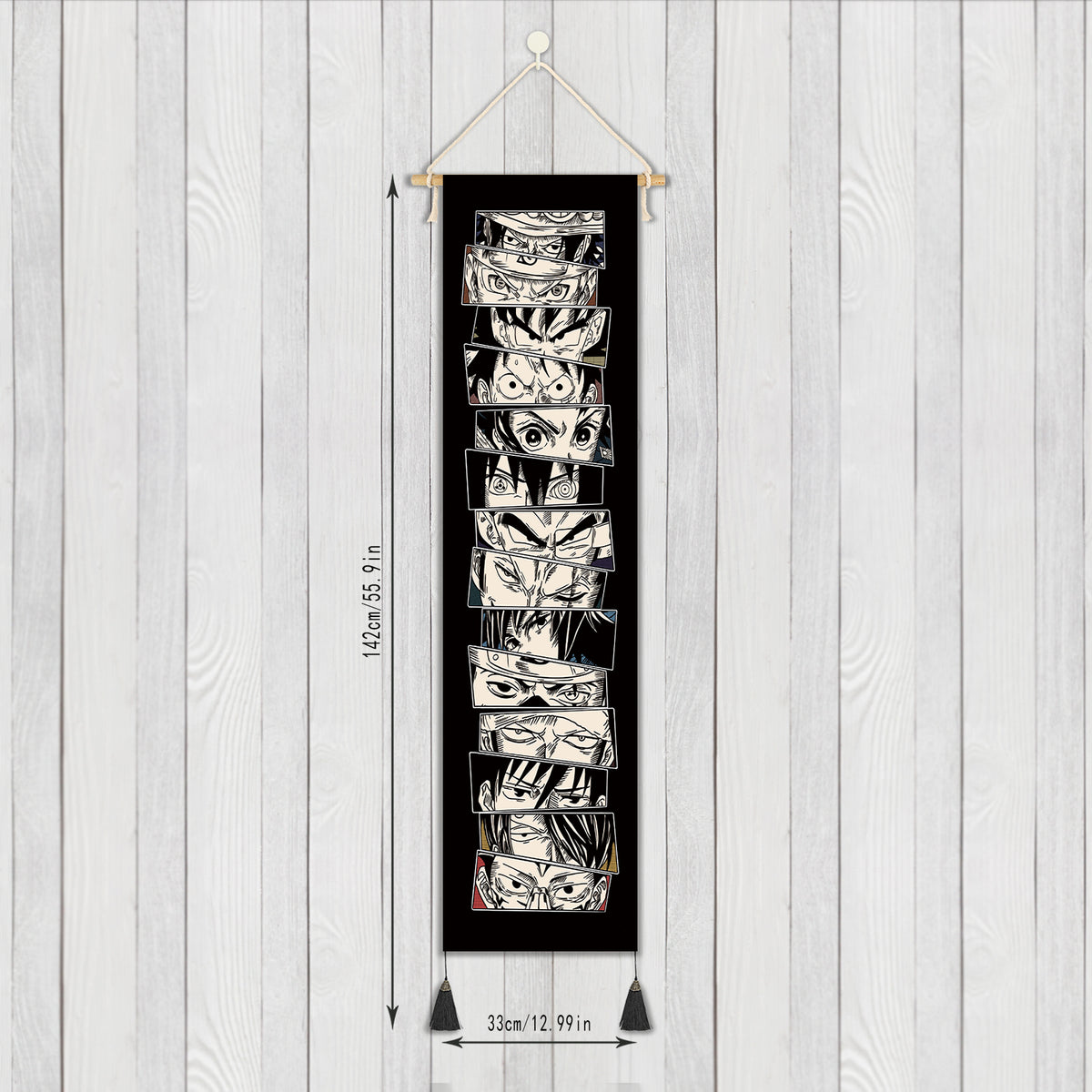 Anime & Manga Heroes - Eyes Design - Fabric Wall Scroll - 142 x 33 cm - CosplayStudio