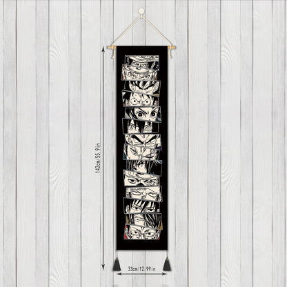 Anime & Manga Heroes - Eyes Design - Fabric Wall Scroll - 142 x 33 cm - CosplayStudio