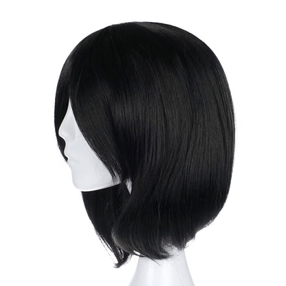 Cosplay Perücke von Mikasa Ackerman für Attack on Titan Fans, Schwarz
