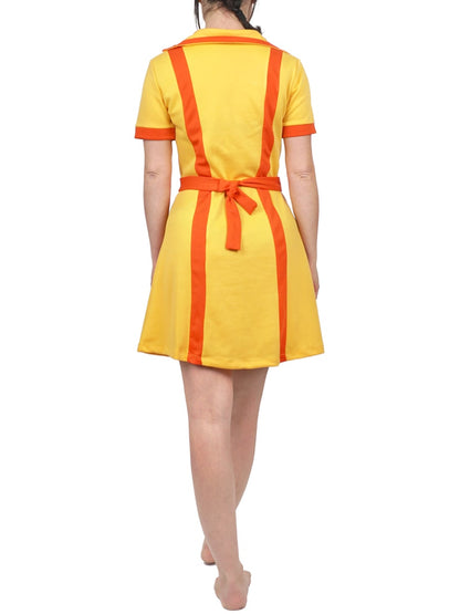 Caroline & Max Kostüm für 2 Broke Girls Fans, Diner Uniform mit Schürze, Größen: S - XL