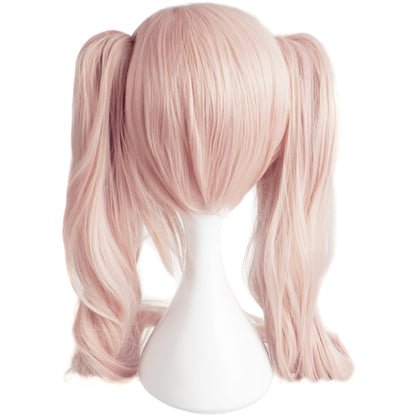 Perücke von Junko Enoshima für Danganronpa Fans, Cosplay Wig mit Monokuma Haarspangen, Rosa