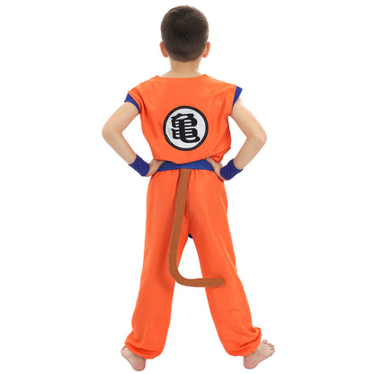 Son Goku Kinder Kostüm, Trainingsanzug bei Muten Roshi, Größen: 110 - 140