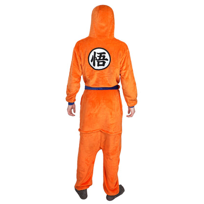 Son Goku Kigurumi, Orangener Pyjama mit "Go" Schriftzeichen, Größen: M - L