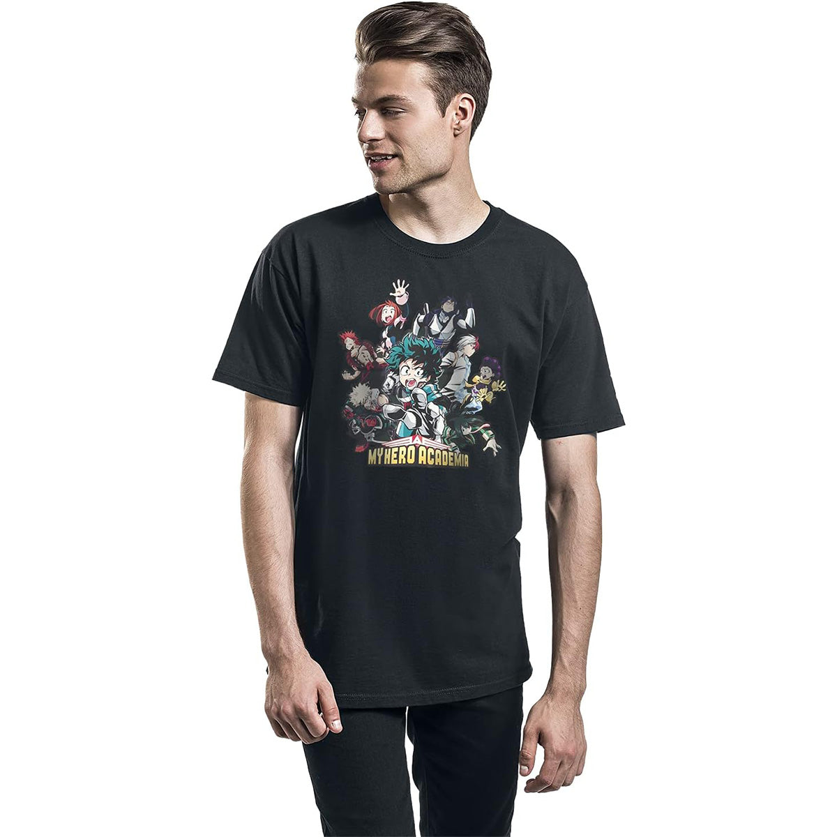 T-Shirt "Helden", My Hero Academia, Herren Basic, Größe S, Schwarz