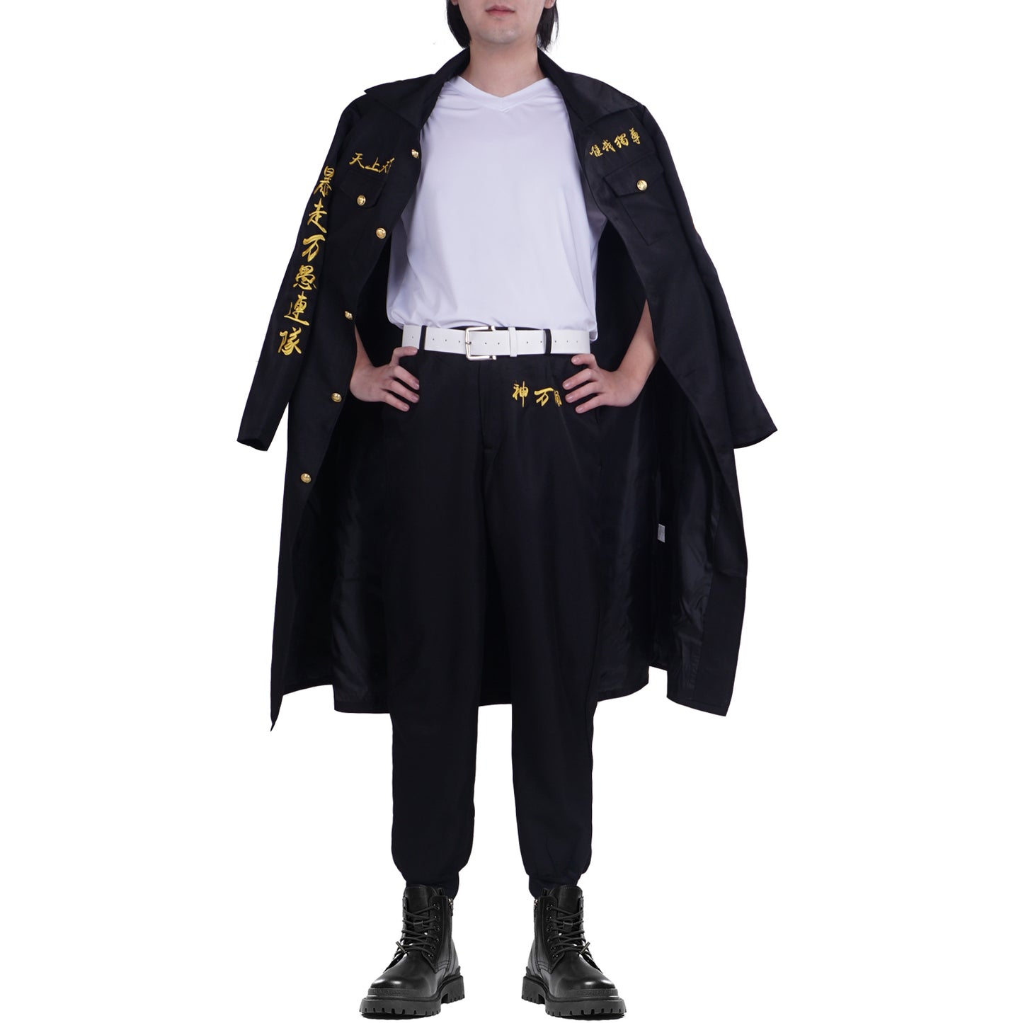 Tokyo Manji Gang Uniform von Manjiro Sano, Cosplay Kostüm für Tokyo Revengers Fans, Mantel, Hose, Shirt, Größe: S - XL