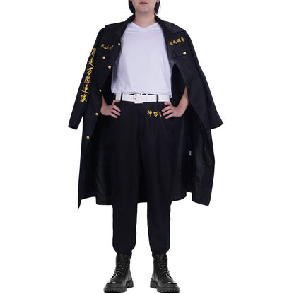 Tokyo Manji Gang Uniform von Manjiro Sano, Cosplay Kostüm für Tokyo Revengers Fans, Mantel, Hose, Shirt, Größe: S - XL
