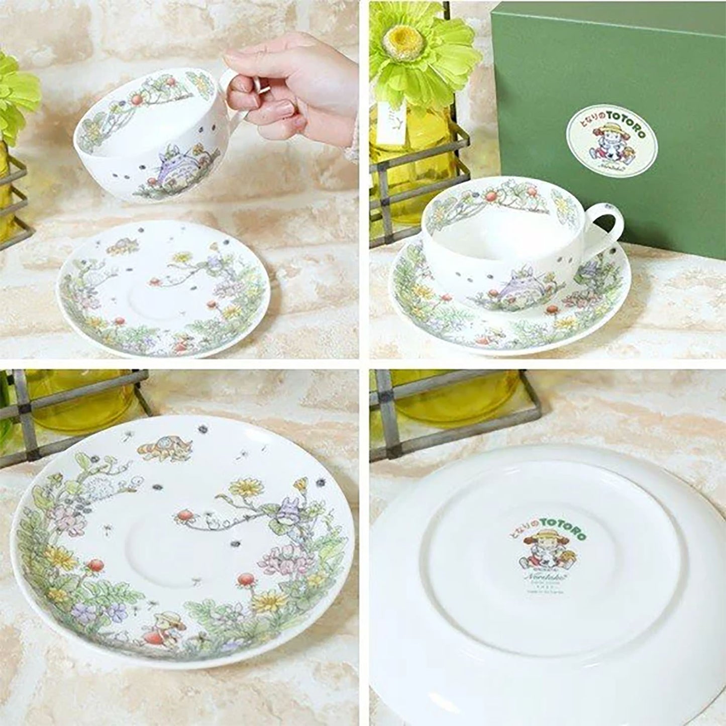 Noritake Cup and Saucer Totoro Strawberry - My Neighbor Totoro