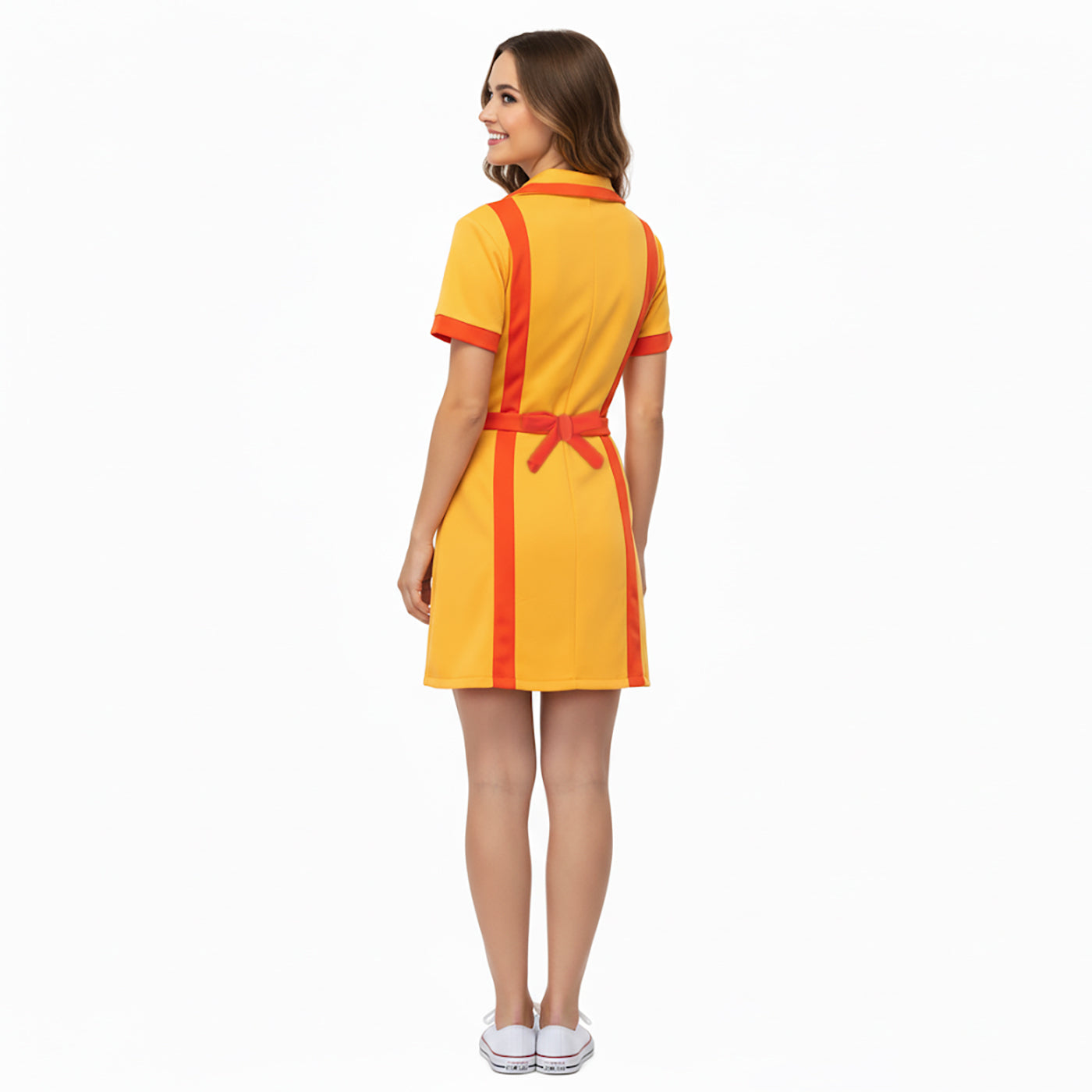 Caroline & Max Kostüm für 2 Broke Girls Fans, Diner Uniform mit Schürze, Größen: S - XL