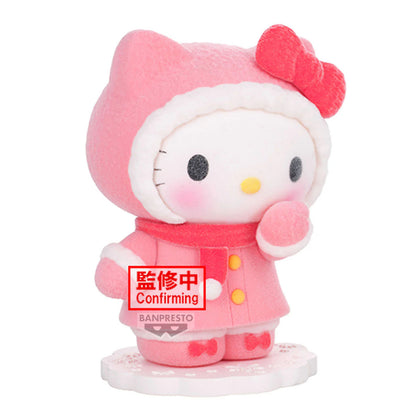 Sanrio - Hello Kitty oder Cinnamoroll - Fluffy Puffy Figur (Winter Ver.) - Einzelbox - Zufallsauswahl